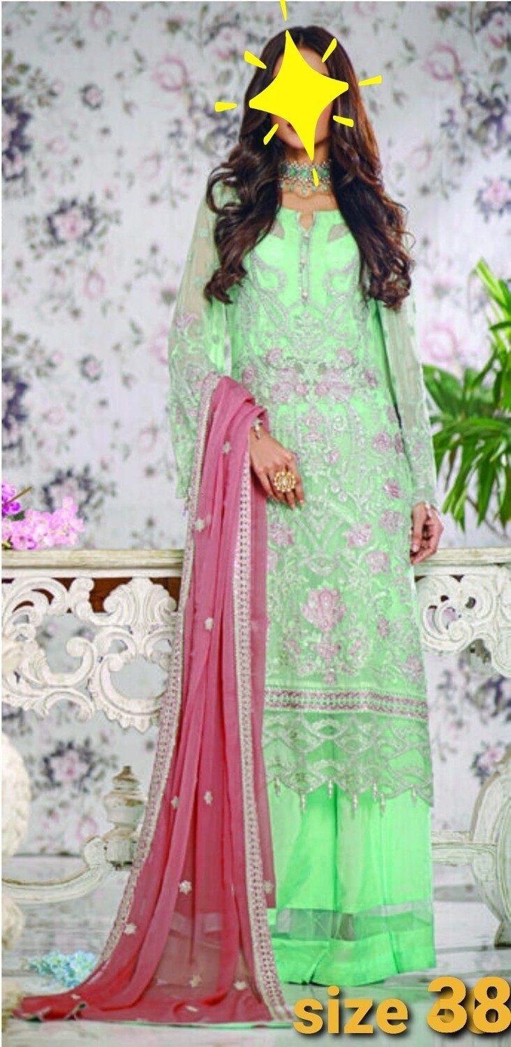 Pistachio- Dhani Luxury Chiffon Original Pakistani Suit