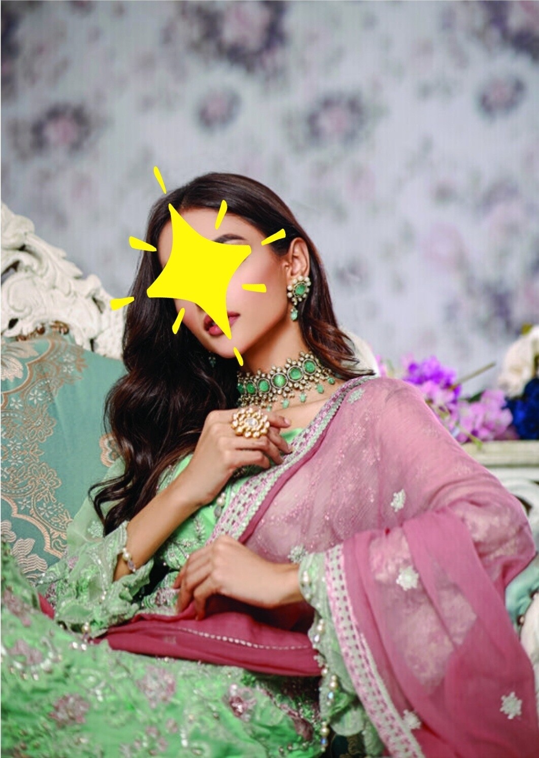 Pistachio- Dhani Luxury Chiffon Original Pakistani Suit