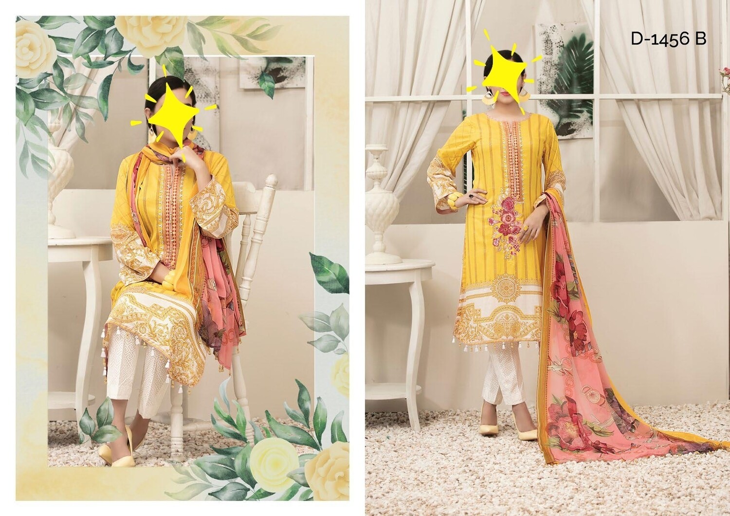 Yellow- Renee Original Pakistani Tawakkal Lawn Suit