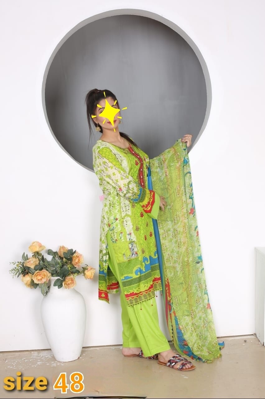 Light Green- Pakistani Embroidered Lawn
