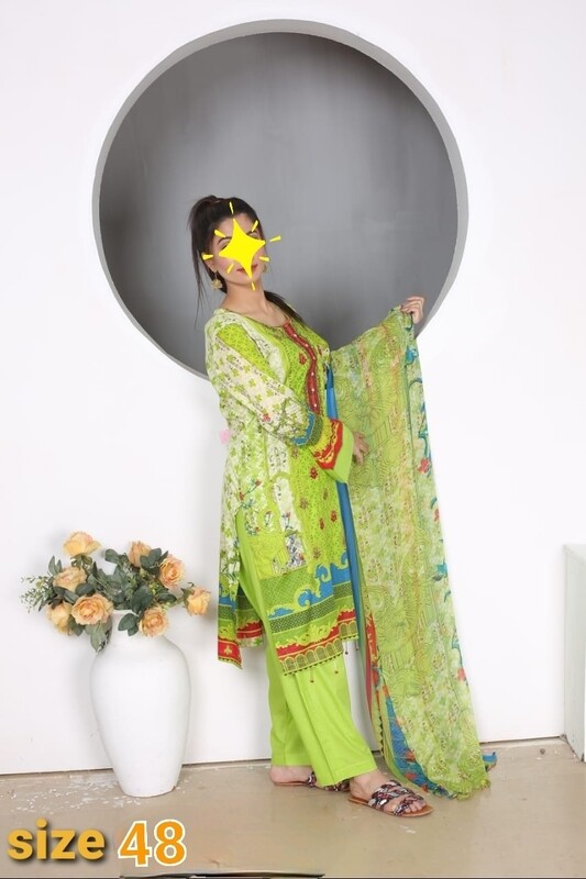 Light Green- Pakistani Embroidered Lawn