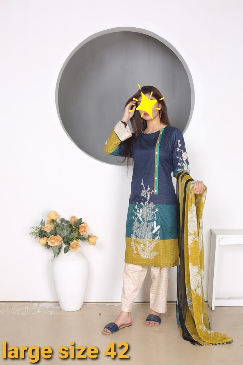 Multicolored Pakistani Embroidered Lawn