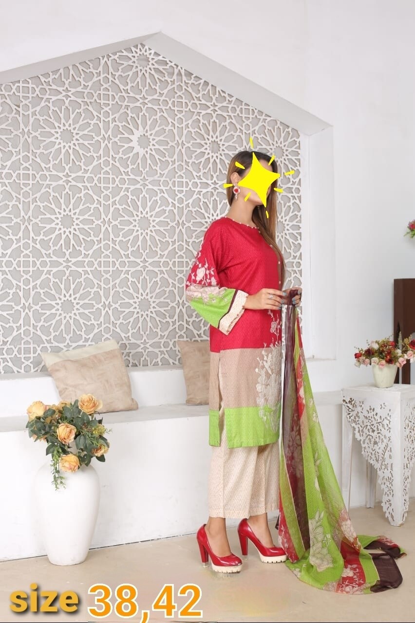 Multicolored Pakistani Embroidered Lawn