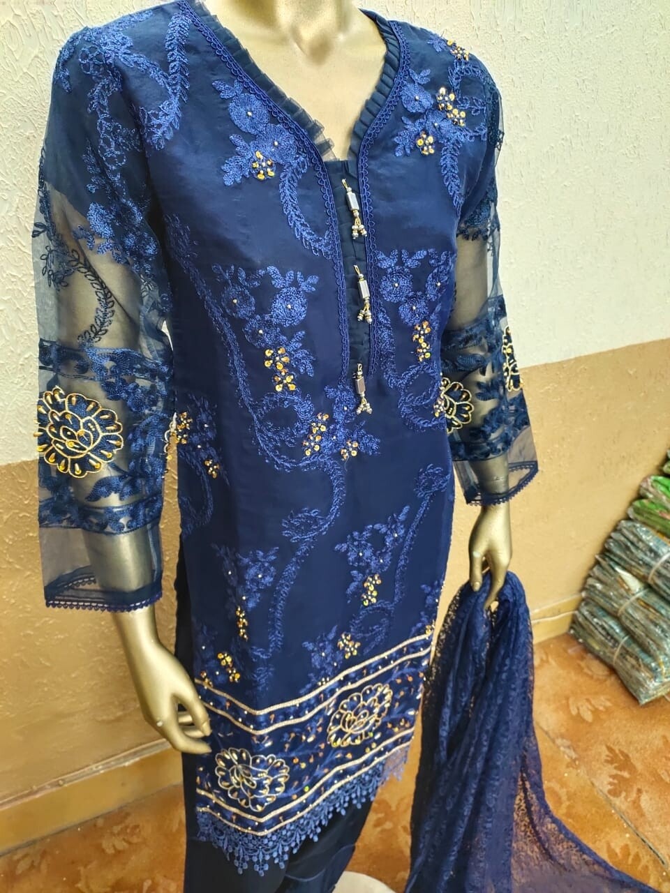 Navy Blue Party Wear Suit