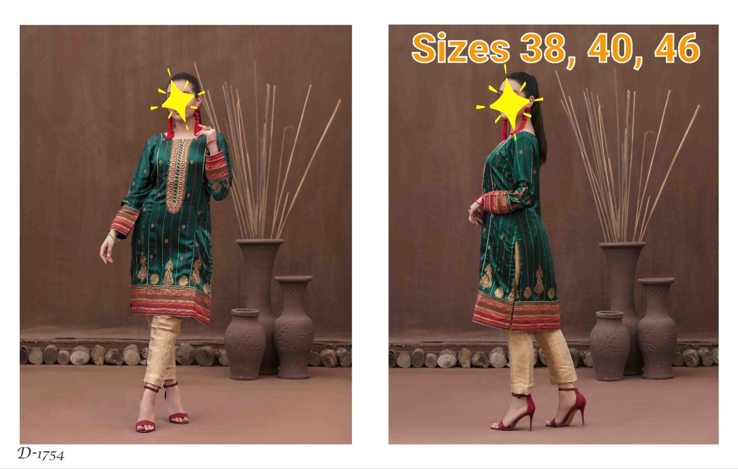 Tawakkal Table Print Silk Embroidered Kurti