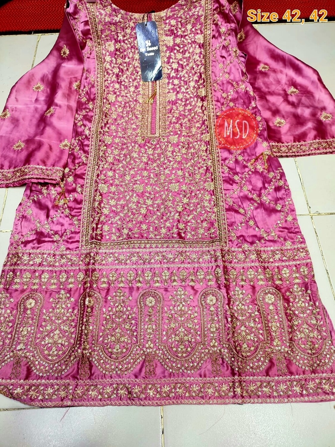 Bin Saeed Embroidered Silk Kurti