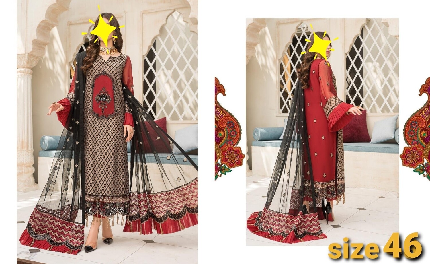 Red- Maryam&#39;s Luxury Chiffon