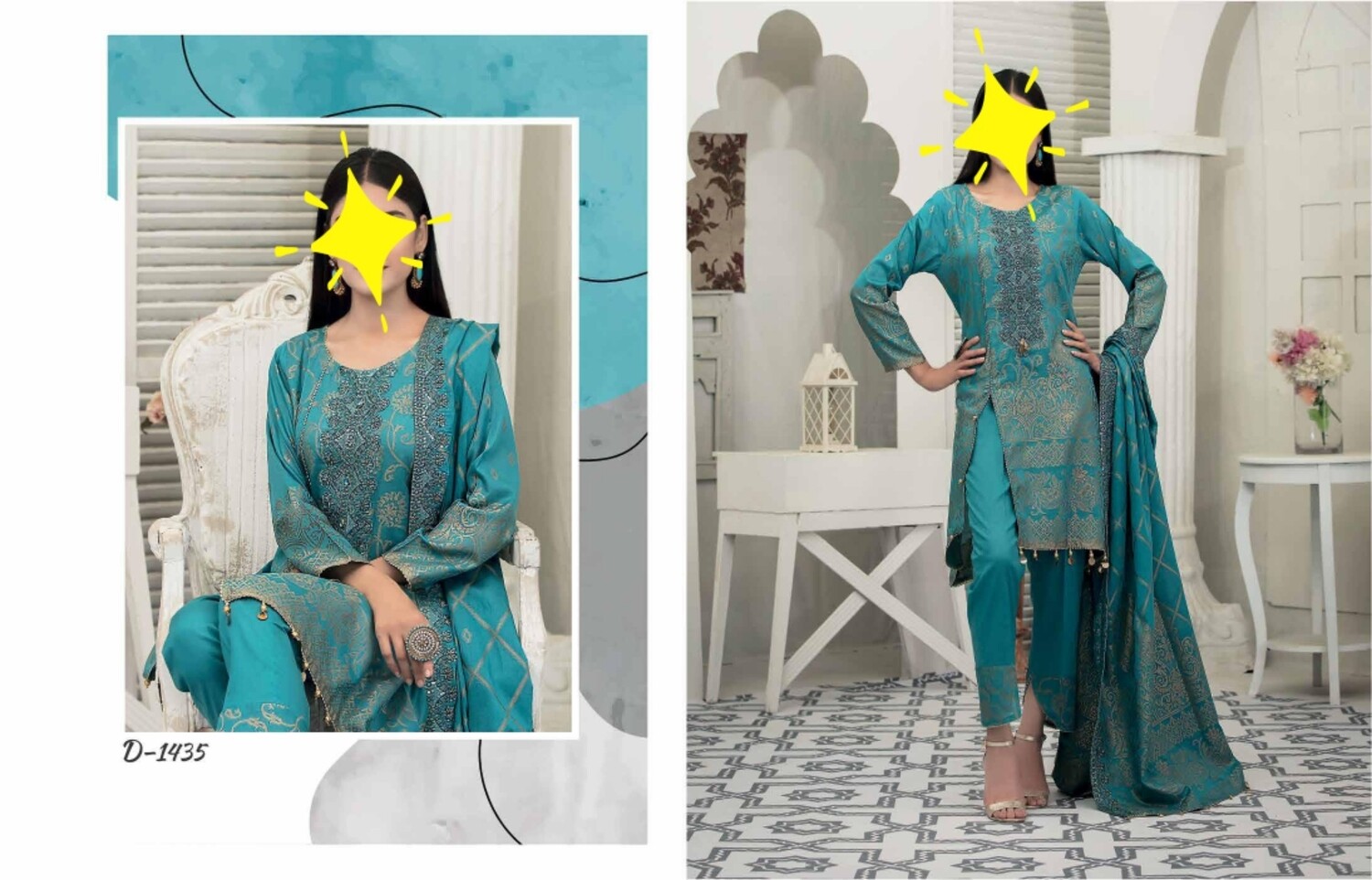 Tawakkal Banarsi Borshi Embroidered Suit with Embroidered Banarsi Borshi Dupatta
