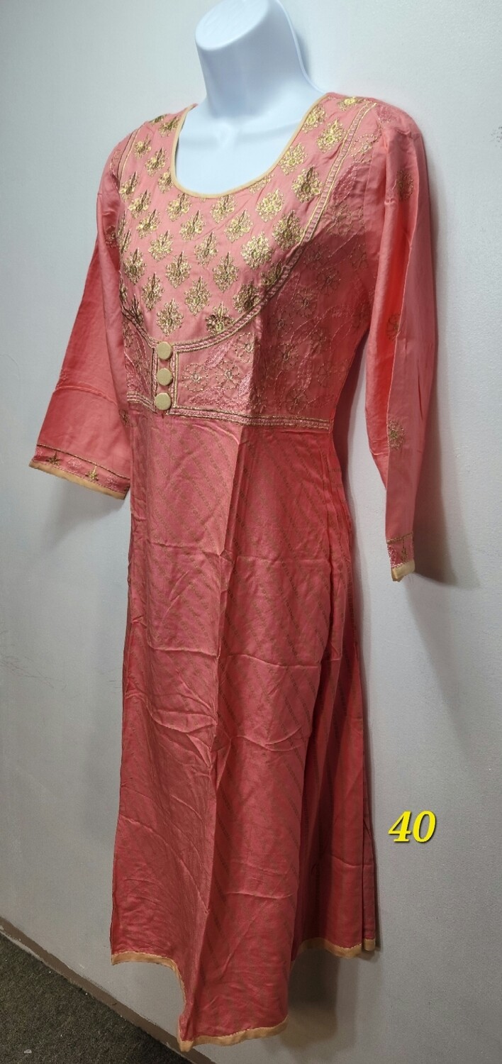Embroidery Long Cotton Kurtis
