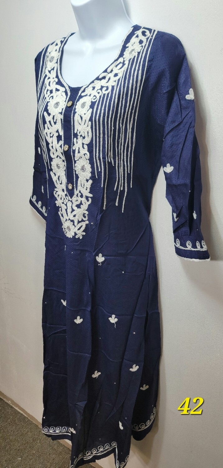 Embroidery Long Cotton Kurtis