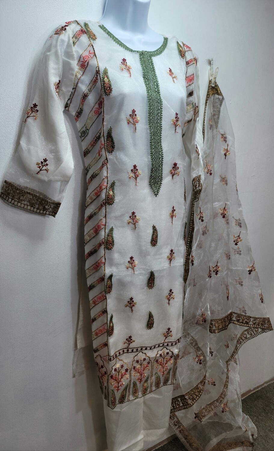 Embroidered Organza Semi Party Wear