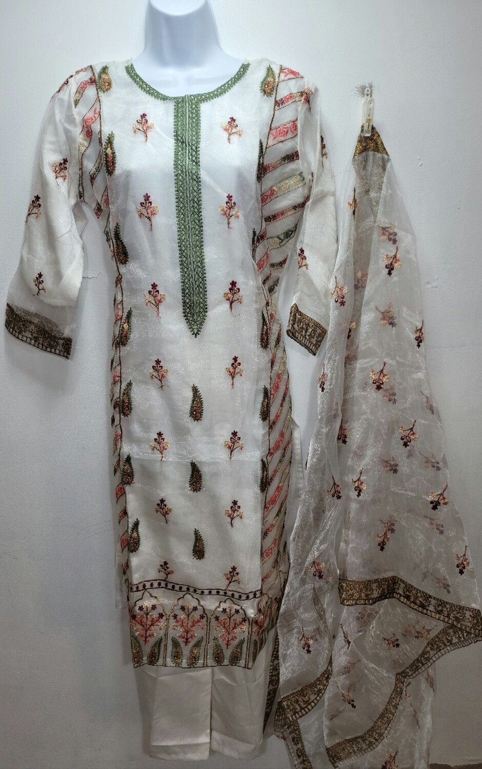 Embroidered Organza Semi Party Wear