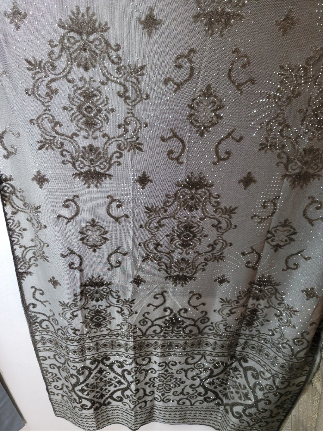 Grey Embroidered Organza Party Wear