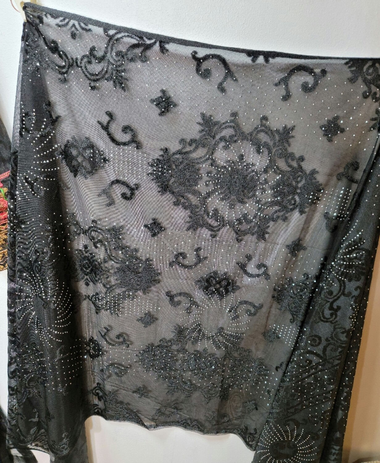 Black Embroidered Organza Party Wear