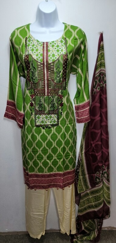 Green Pakistani Linen Suit