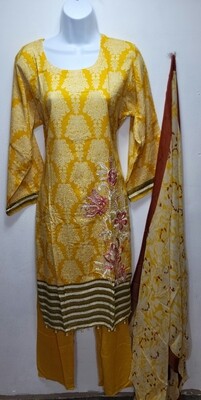 Pakistani linen suits with chiffon dupatta