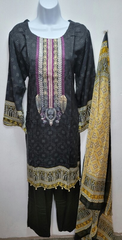 Black Pakistani Linen Suit