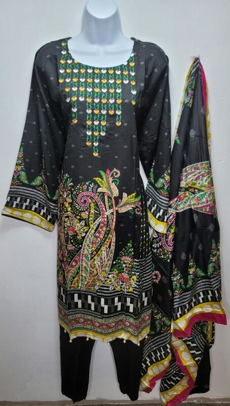 Black Pakistani Linen Suit