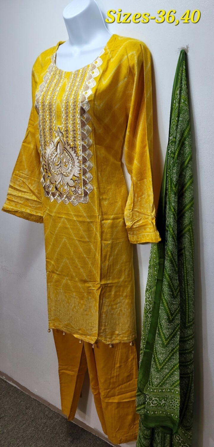 Pakistani linen suits with chiffon dupatta