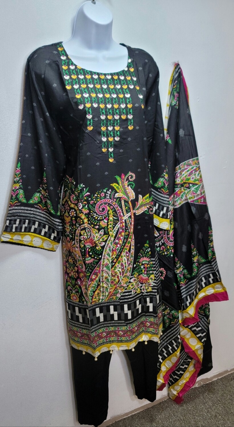 Pakistani linen suits with linen dupatta