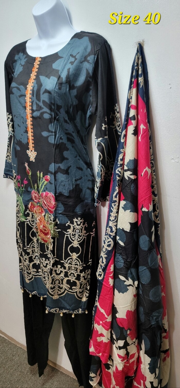 Pakistani linen suits with linen dupatta