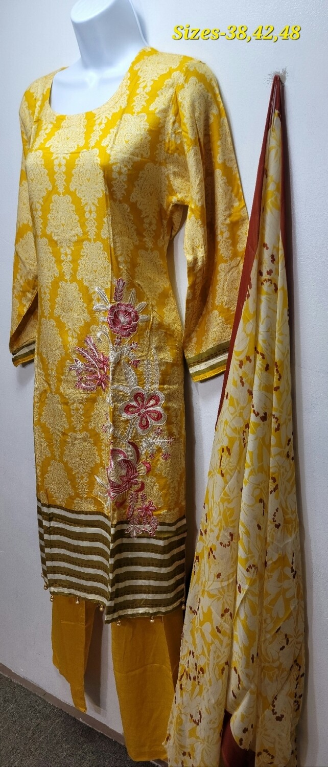 Yellow Pakistani Linen Suit