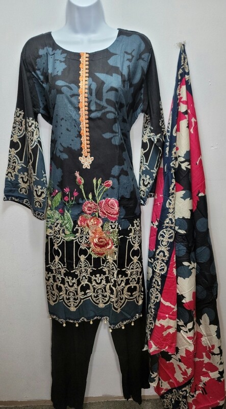 Black Pakistani Linen Suit