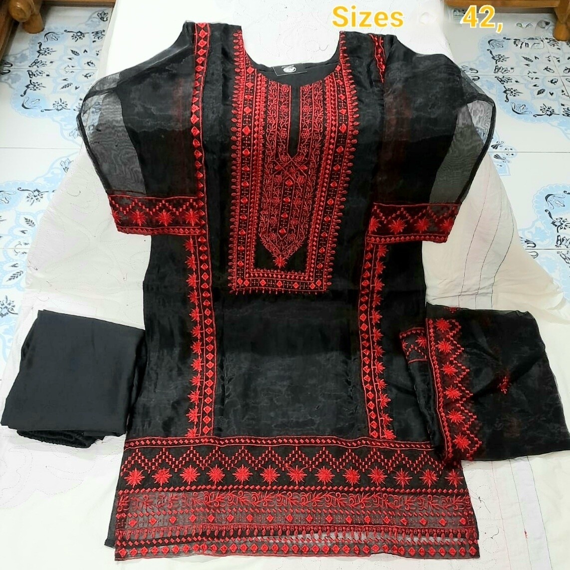 Fully Embroidered Organza Suits
