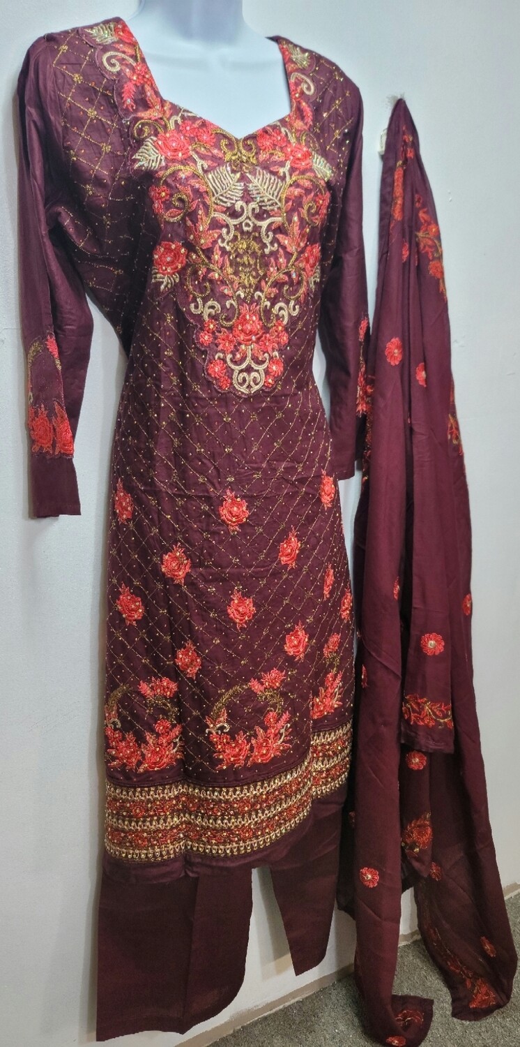 Maroon- Pakistani Cotton Boutiques Collection