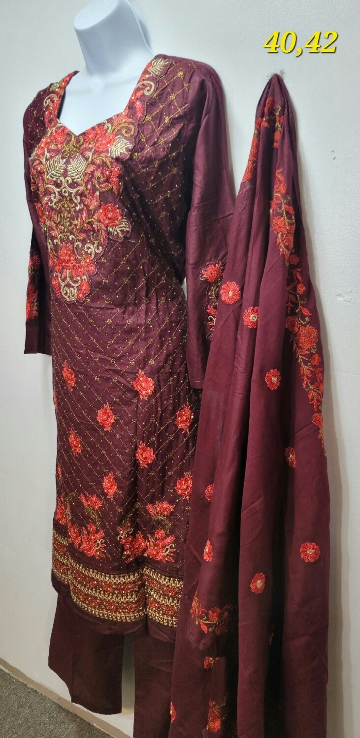 Maroon- Pakistani Cotton Boutiques Collection