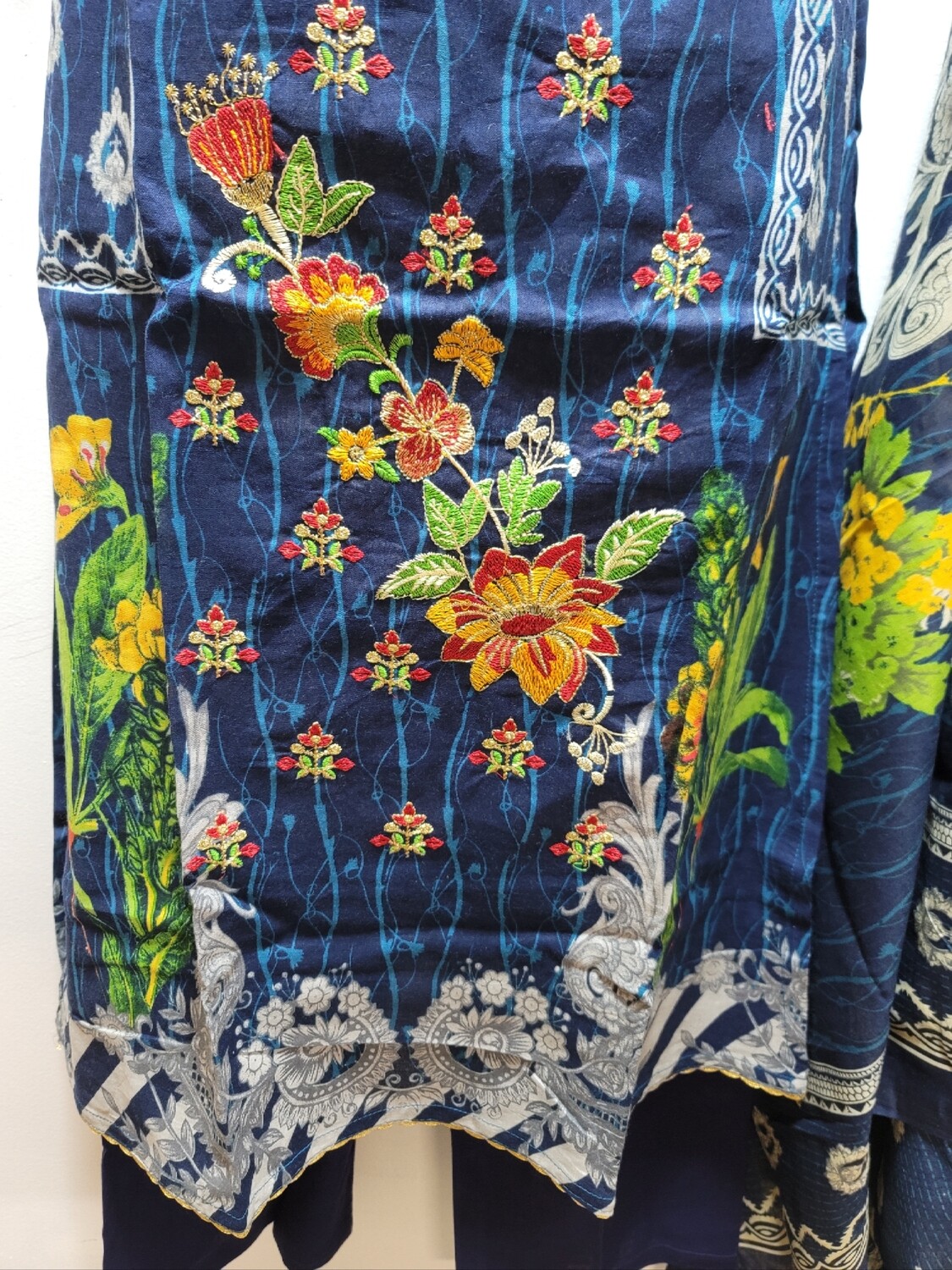 Blue- Pakistani Embroidered Cotton Suit