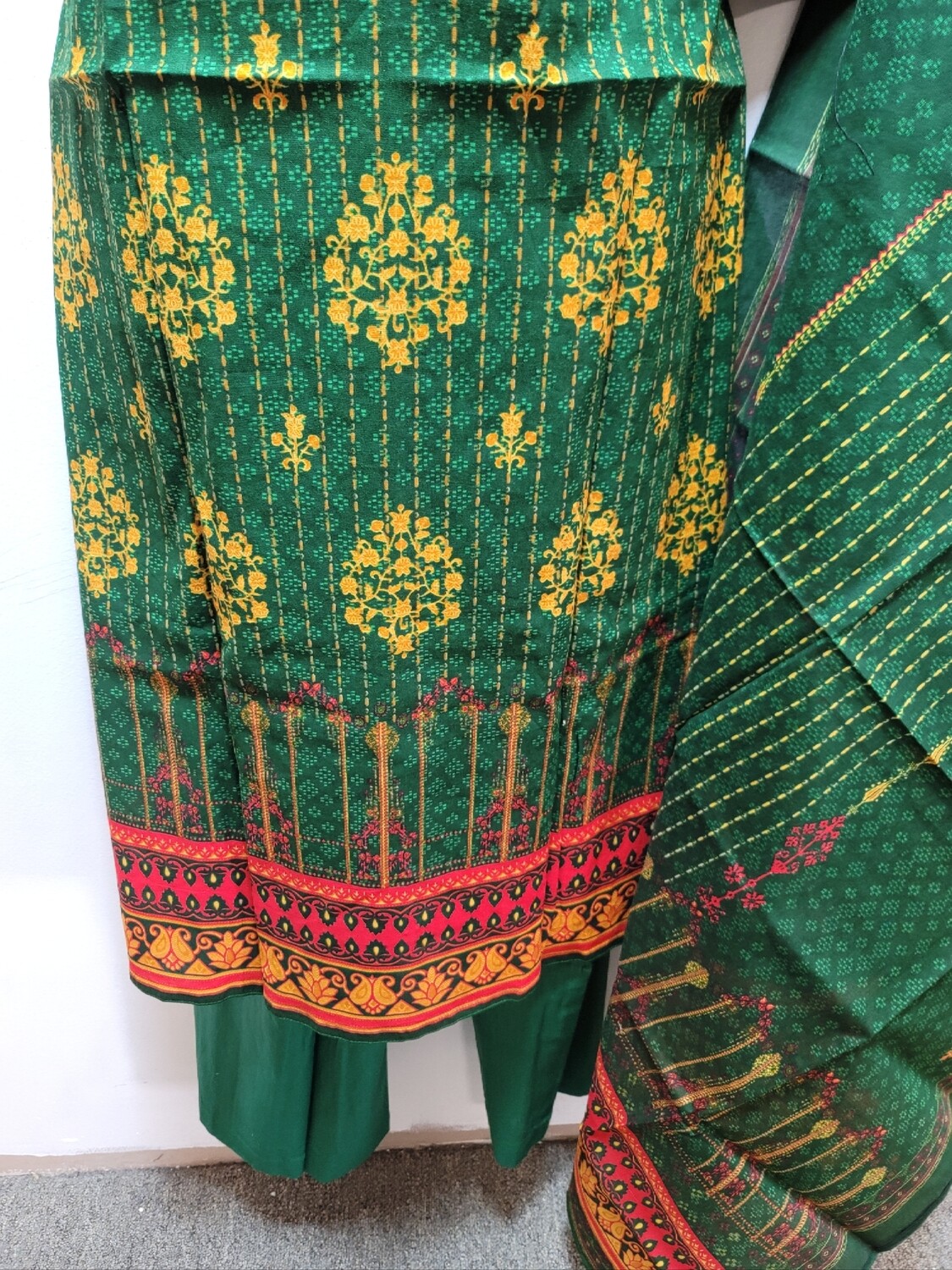 Green-  Embroidered Pakistani Cotton Suit