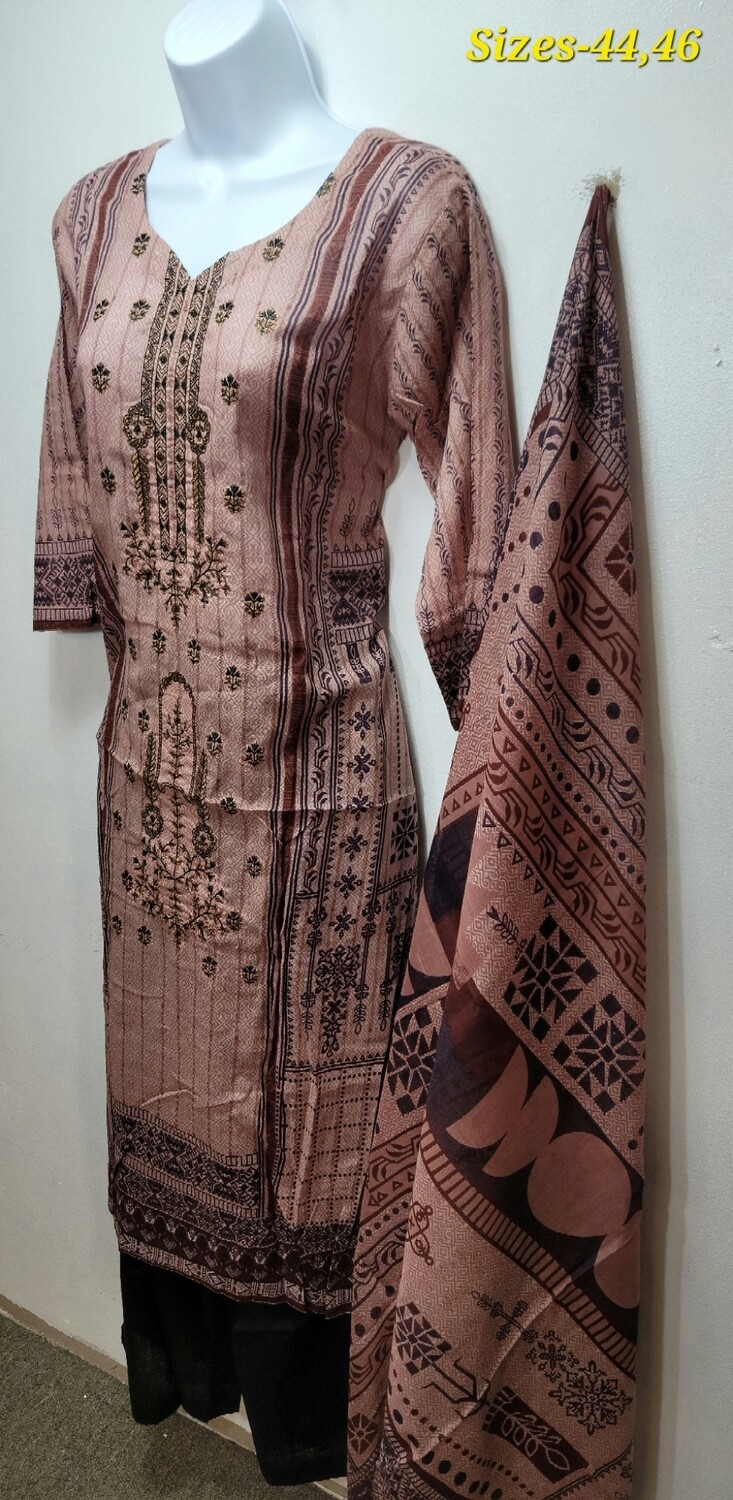 Raisin- Pakistani Embroidered Cotton Suit