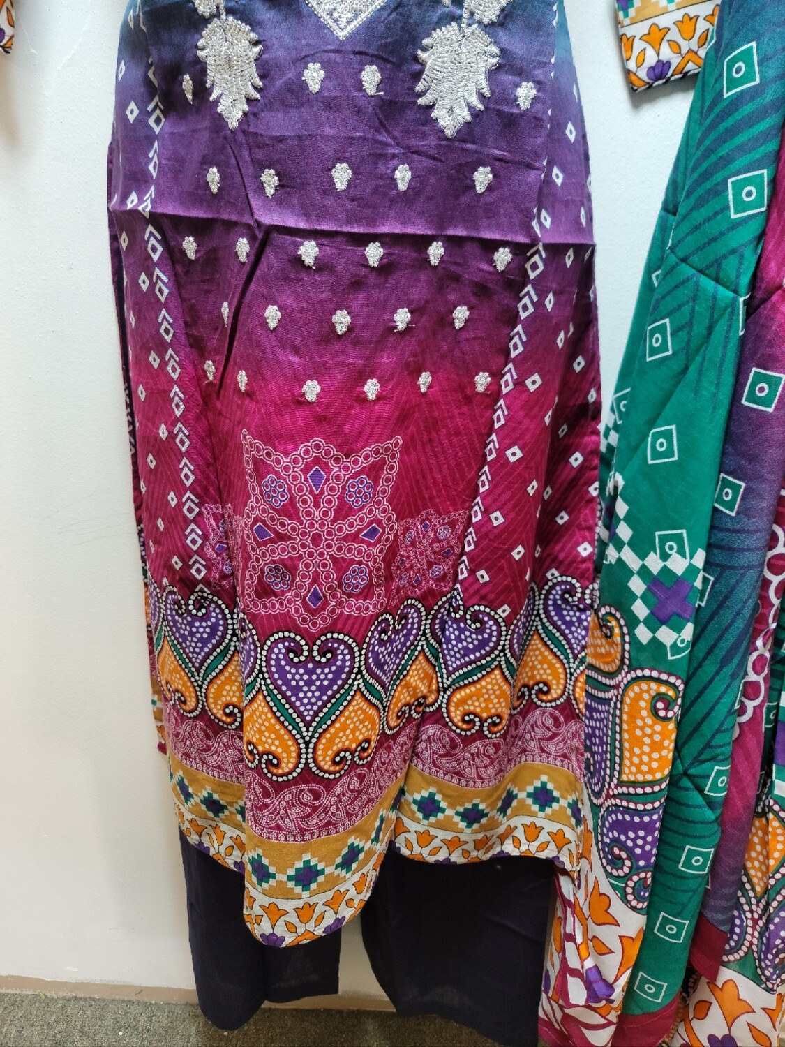 Multicolored- Embroidered Pakistani Cotton Suit