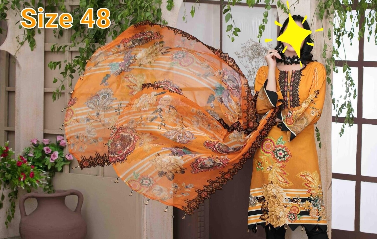 Orange- Tawakkal Maneli Viscose Collection