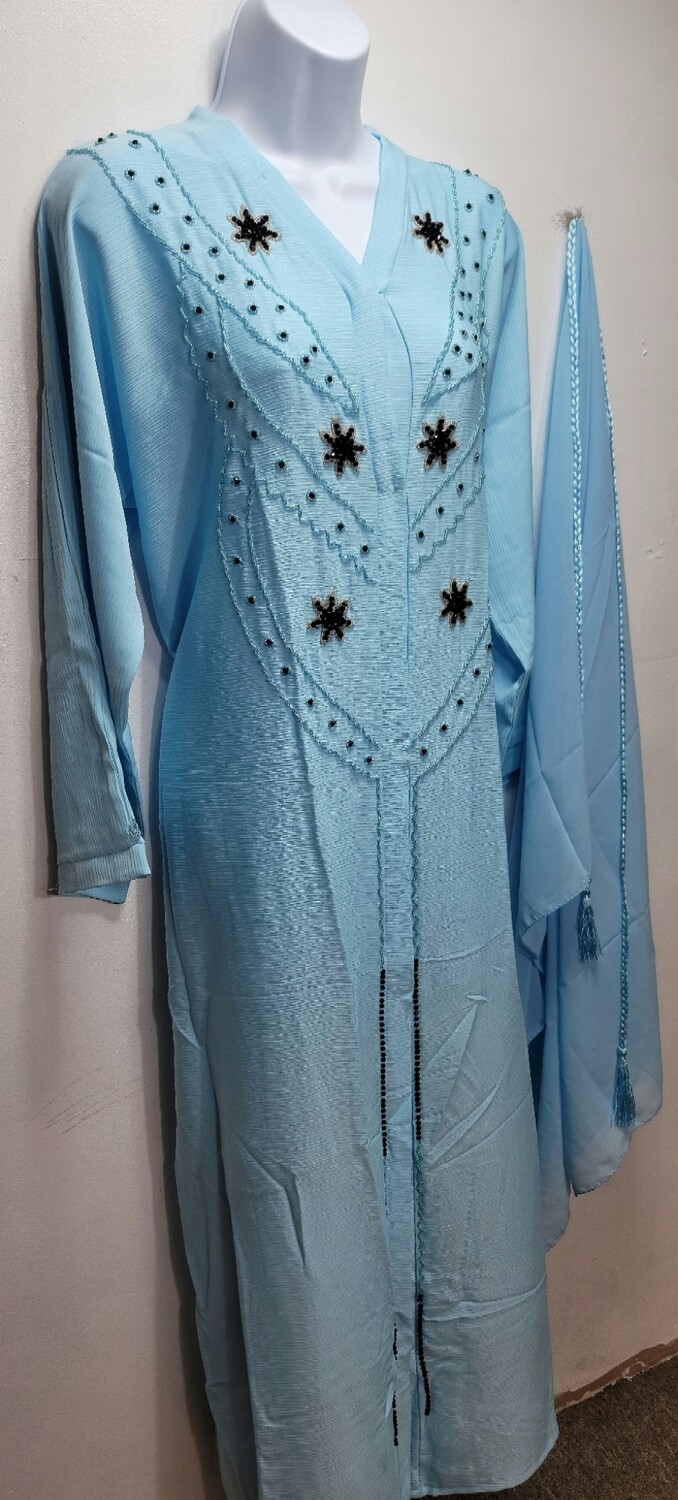 Sky Blue Modest Dubai Abaya