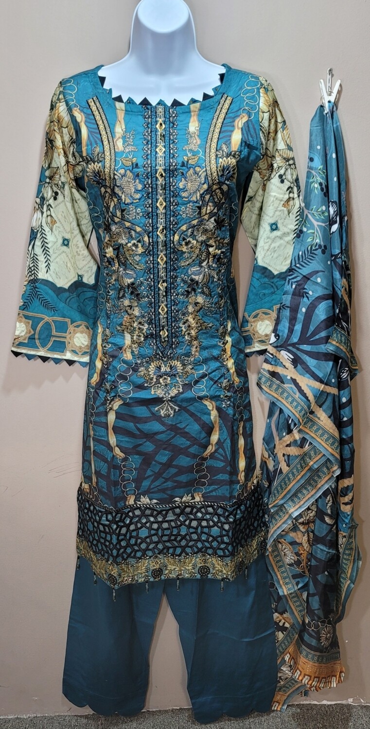 Teal- Ramsha Riwayat Luxury Lawn