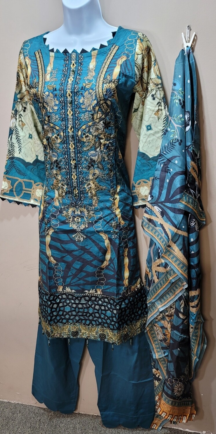 Teal- Ramsha Riwayat Luxury Lawn