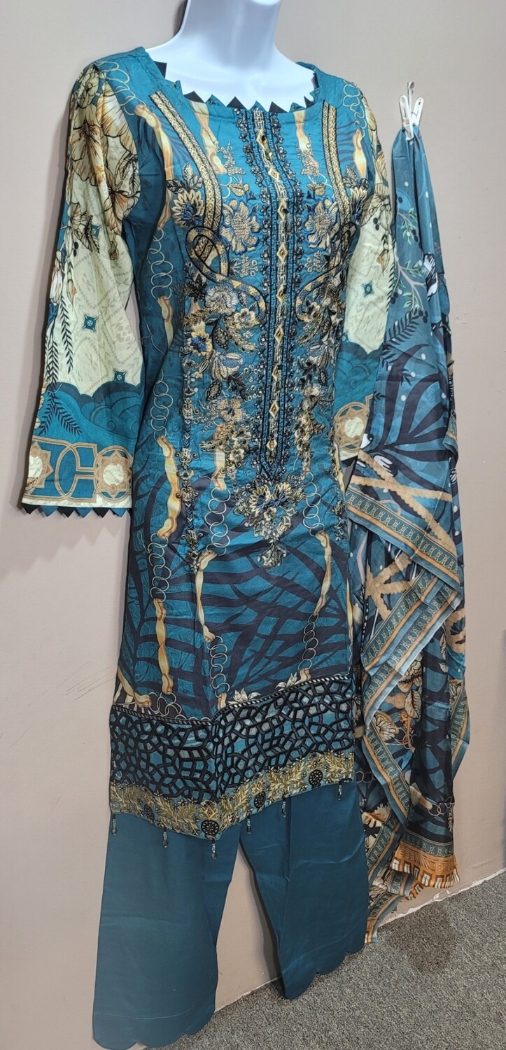 Teal- Ramsha Riwayat Luxury Lawn