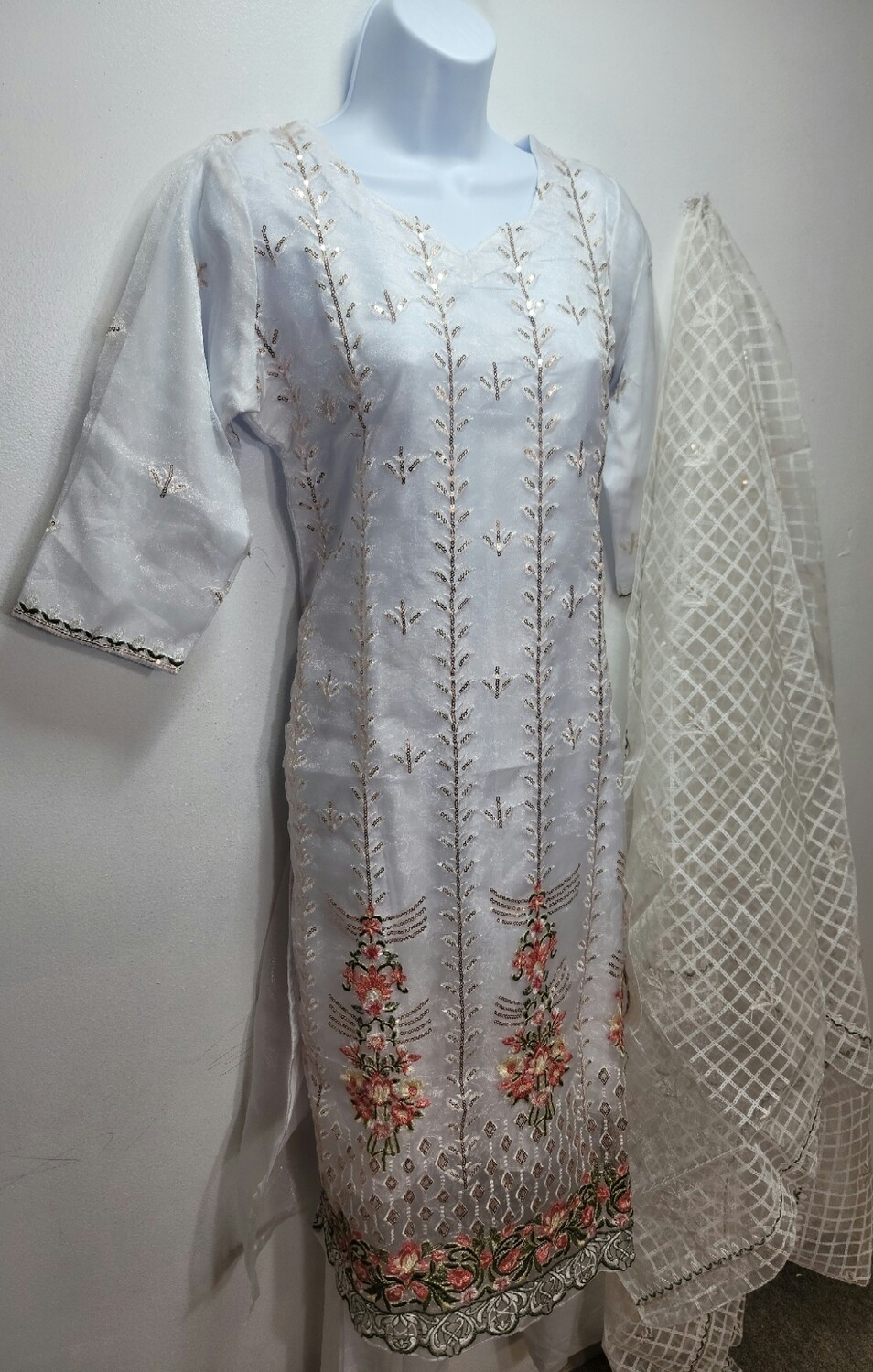 Embroidered Organza Semi Party Wear