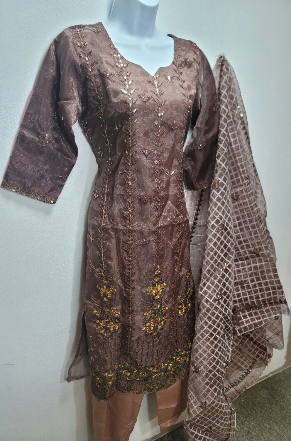 Embroidered Organza Semi Party Wear