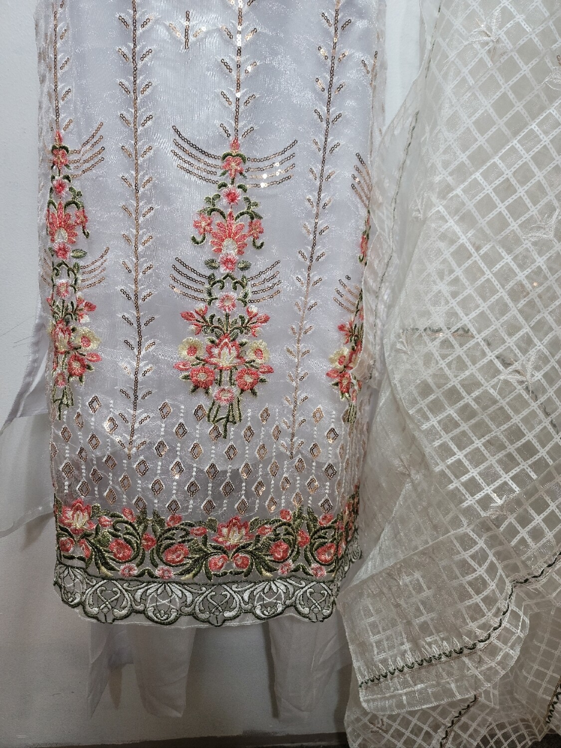 Embroidered Organza Semi Party Wear