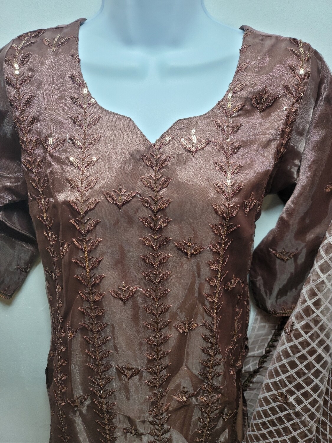 Embroidered Organza Semi Party Wear