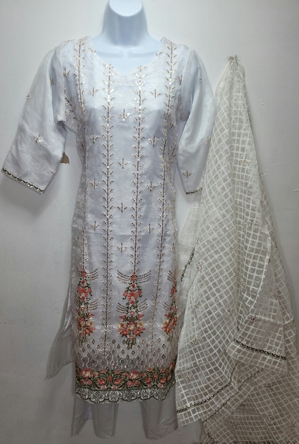 Embroidered Organza Semi Party Wear