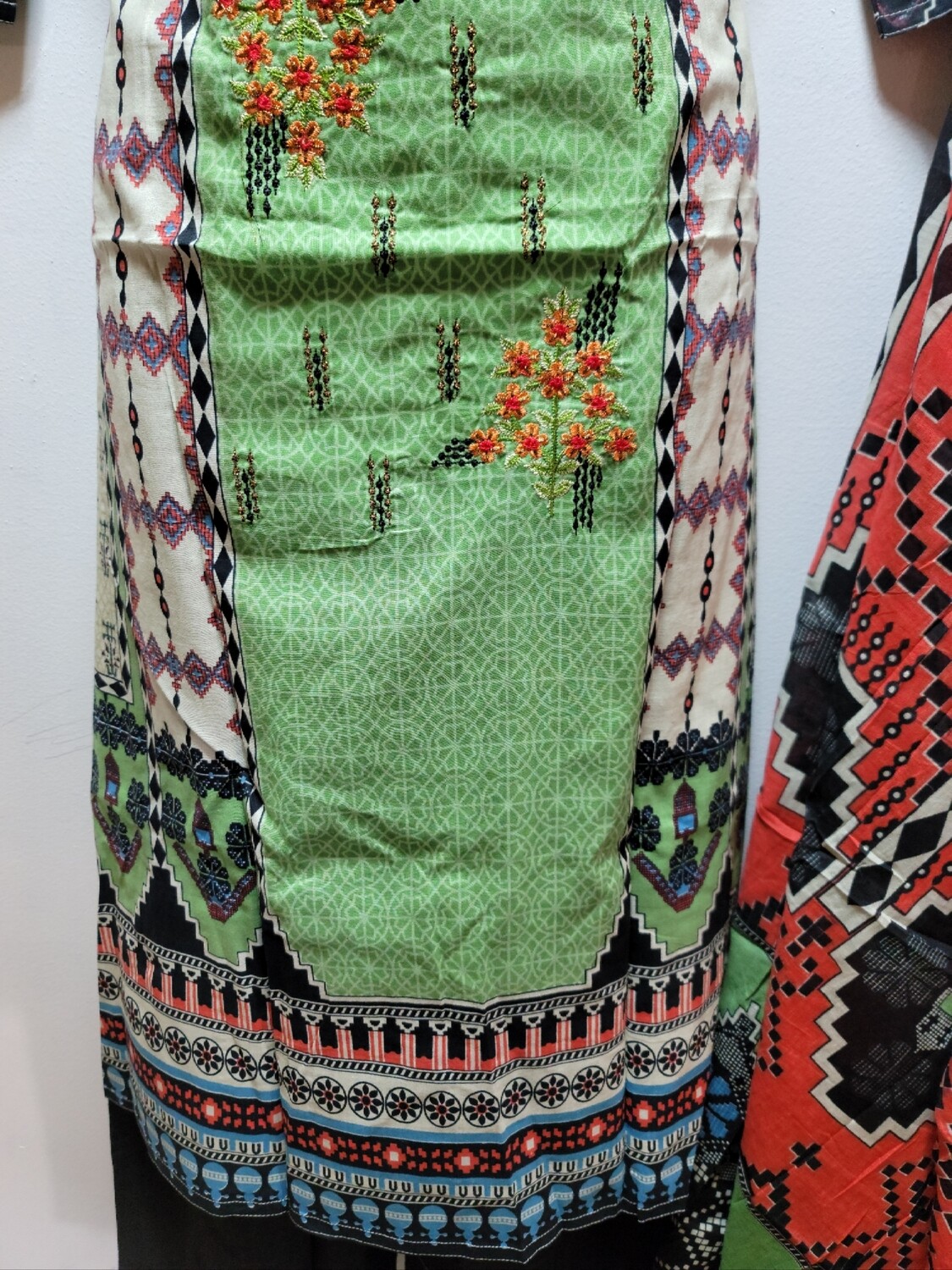 Light Green- Embroidered Pakistani Cotton Suit