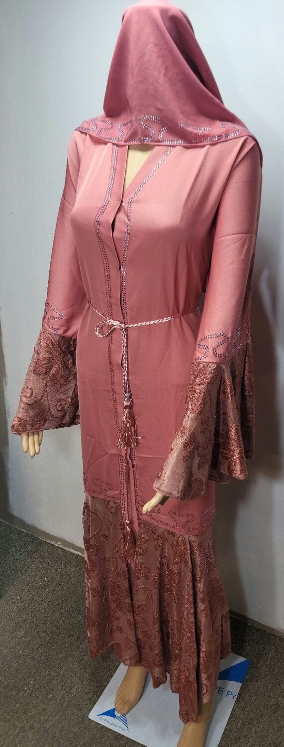 Pink Flared Dubai Abaya