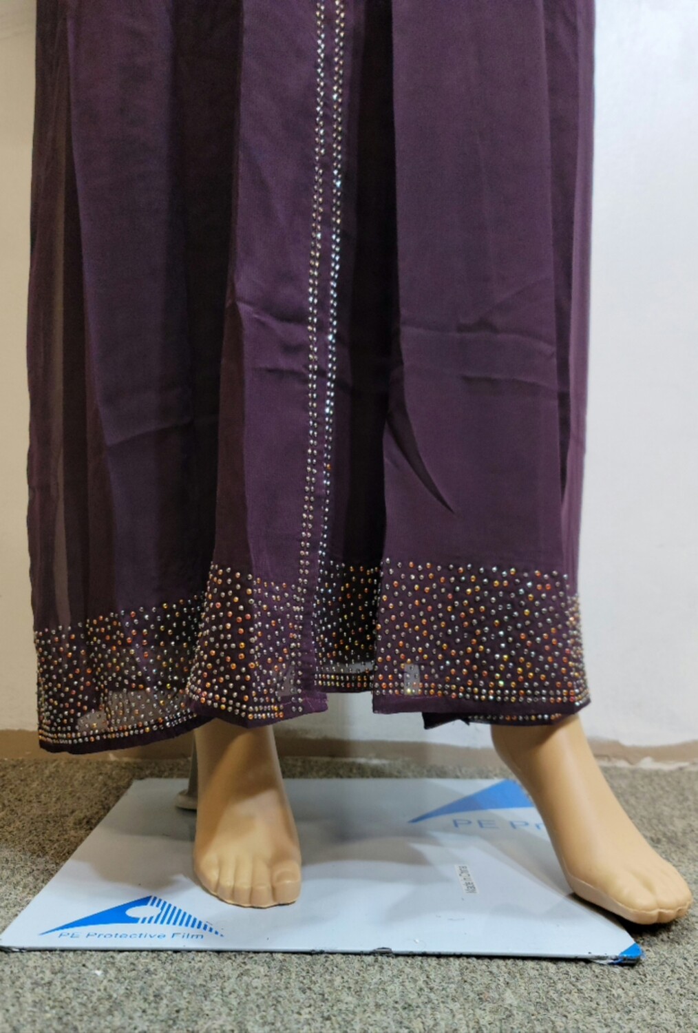 Purple Rhinestone Modest  Dubai Abaya