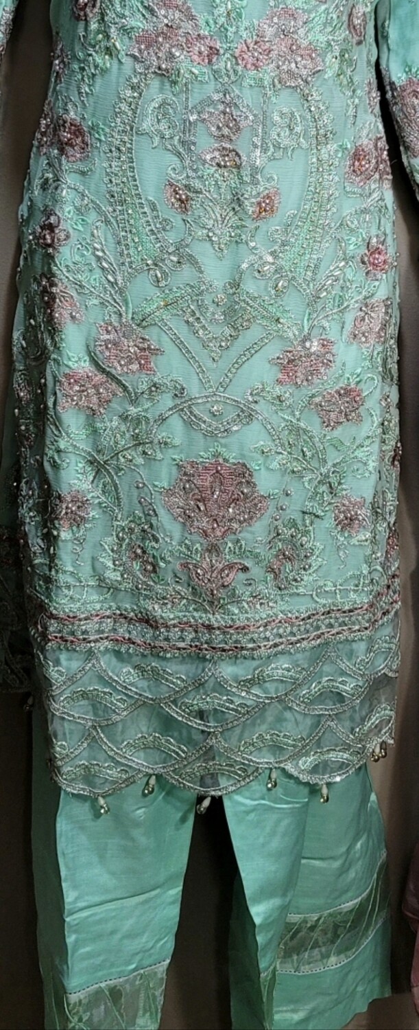 Pistachio- Dhani Luxury Chiffon Original Pakistani Suit