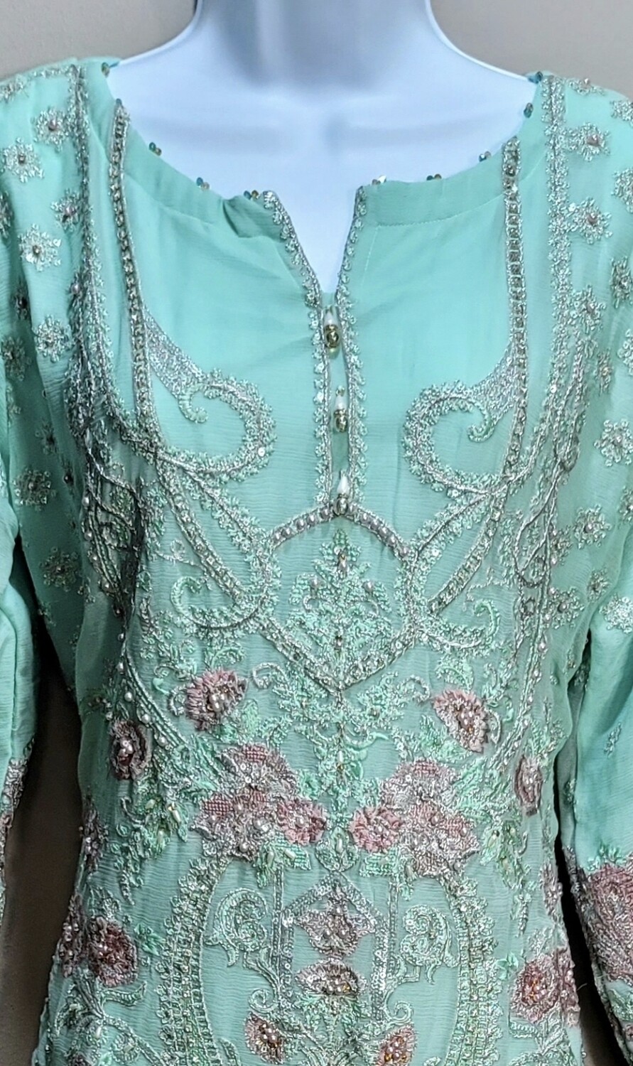 Pistachio- Dhani Luxury Chiffon Original Pakistani Suit