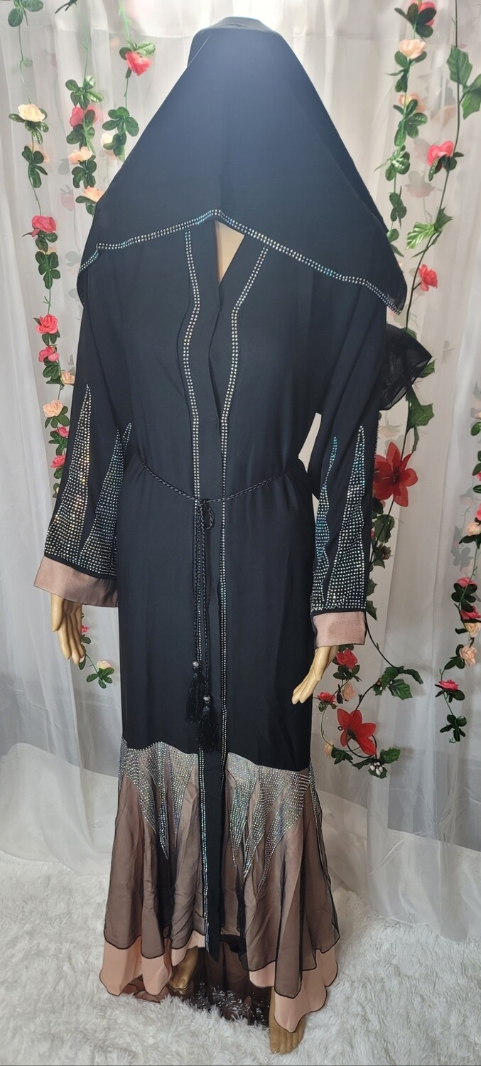 Black Flared Modest Dubai Abaya